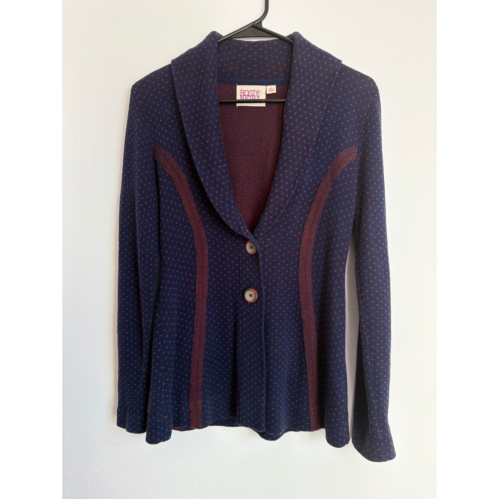 Anthropologie Rosie Neira Linen Blazer Cardigan Preppy Dark Academia‎ Collegiate